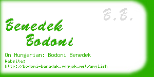 benedek bodoni business card